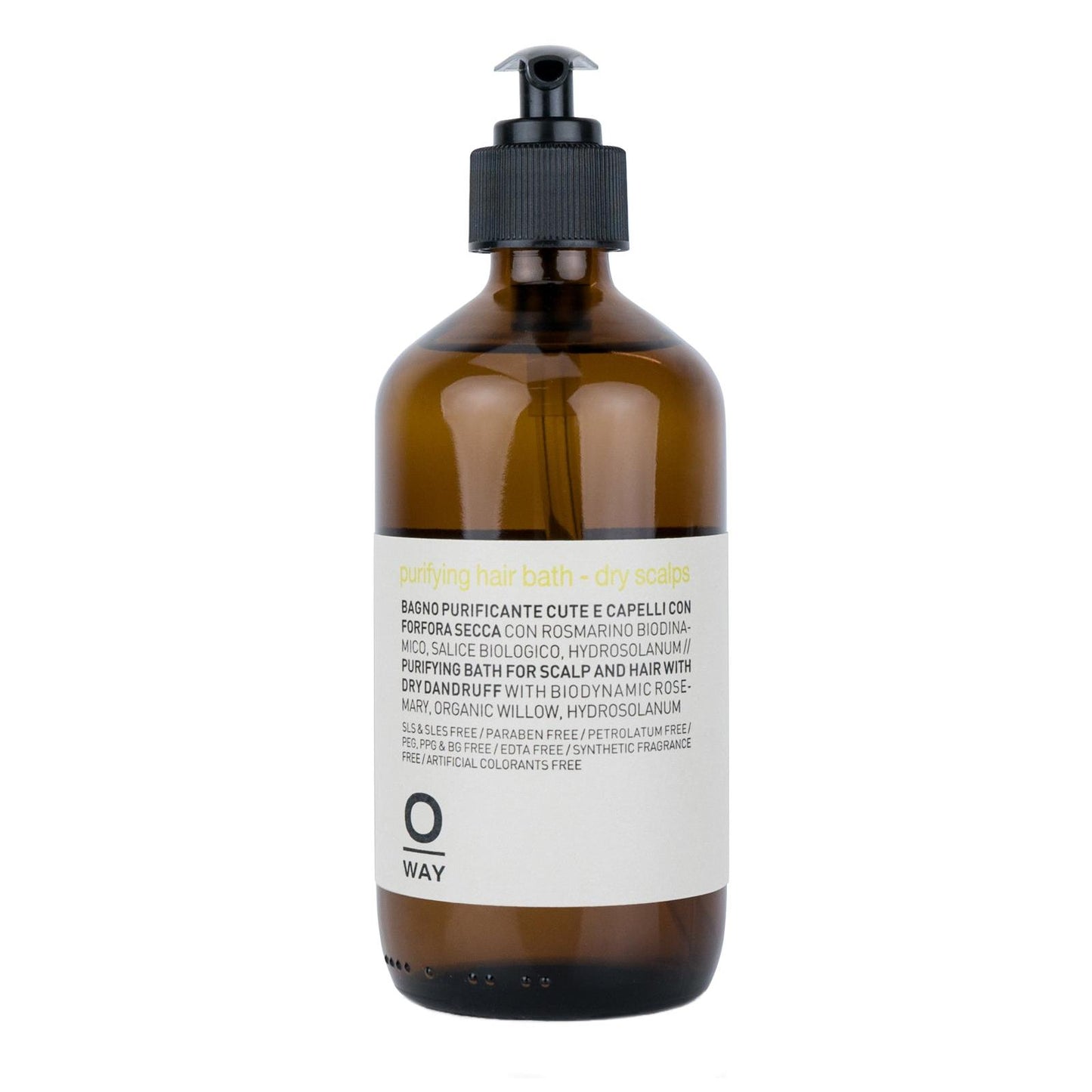 oway purifying hair bath - dry scalps 240 ml. - shampoo speciaal voor droge huid.
